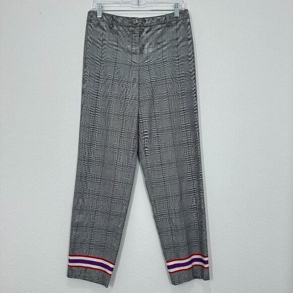 Emperio Armani Glen Plaid Striped Ankle Dress Pants Casual Office Career - Picture 2 of 10